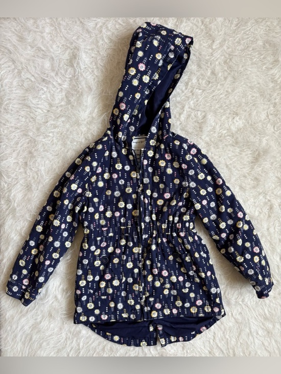 Gymboree Other - Gymboree Girls Navy Floral Hooded Zip Lightweight Jacket